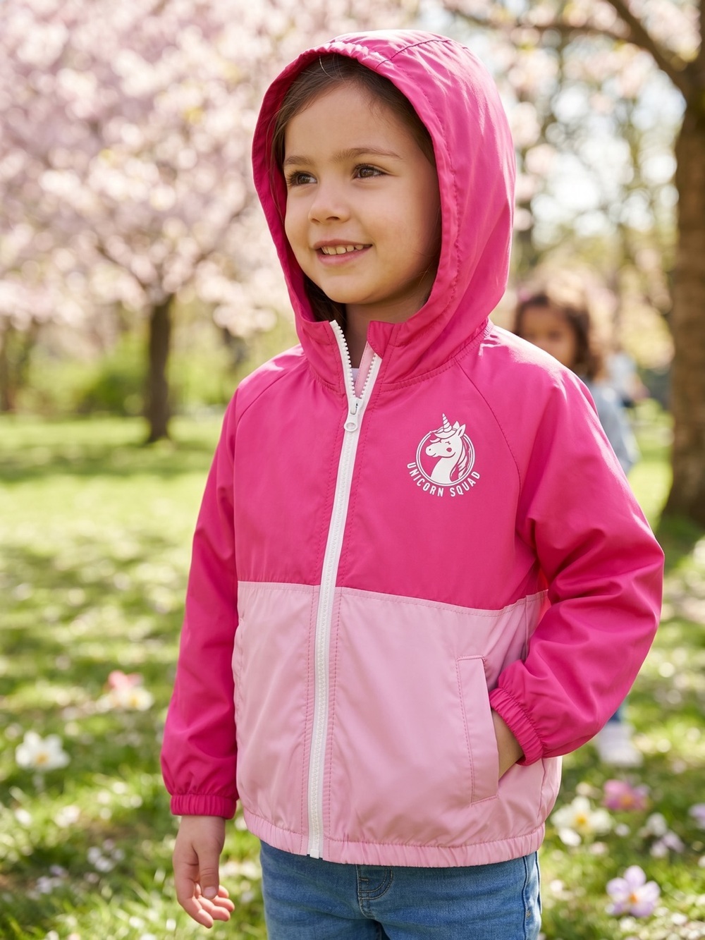 George Hot Pink and Light Pink Unicorn Hooded Jacket